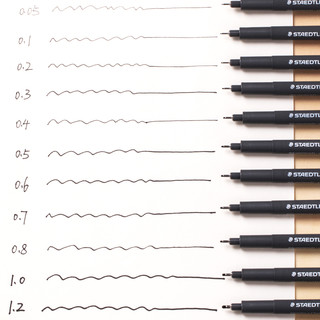 STAEDTLER 施德楼 30807-9 拔帽针管笔 黑色 0.7mm 单支装