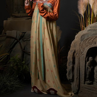 桑纈 南朝汉服 女士齐胸下裙 黄色 1