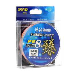 编织鱼线 Grsaed 臻佑pe鱼线彩色8编2号100m多少钱 什么值得买