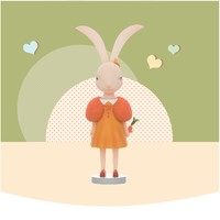 可米生活 兔子KEMEX系列 艺术家合作款-情人节-MM 情人节礼品摆件