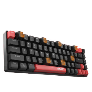 acer 宏碁 OKR140 68键 2.4G蓝牙 双模无线机械键盘 黑色 国产红轴 无光