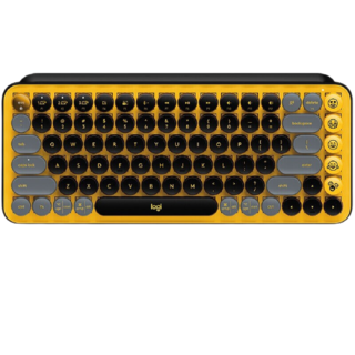 POP KEYS 84键 2.4G蓝牙 双模无线机械键盘 热力黄 ttc茶轴 无光