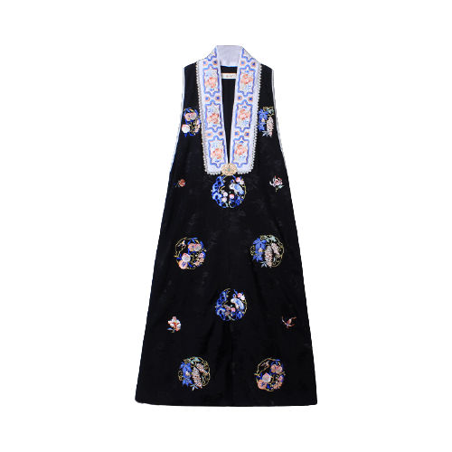 洛竹 明制汉服 旧梦罗衣 女士比甲 H20218 黑色 S