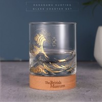 大英博物馆 神奈川冲浪里系列 玻璃杯杯垫套装