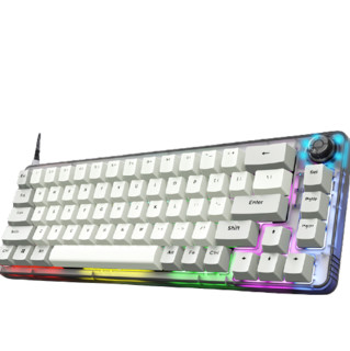 MOTOSPEED 摩豹 CK69 67键 有线机械键盘 白色 佳达隆G轴红轴 RGB