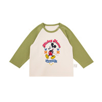 YOUGE 幼歌 经典糯米T系列 91484 儿童长袖T恤 迪士尼合作款 草绿色 90cm
