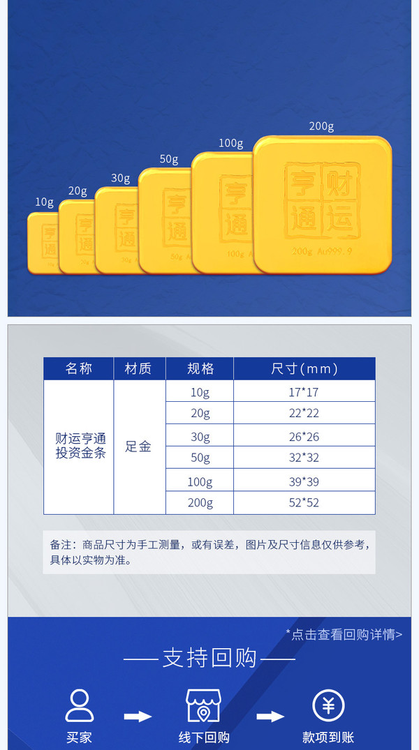 SPD BANK 浦发银行 投资金条 200G Au999.9