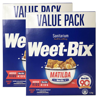 澳洲原装进口 新康利 Weet bix 早餐 即食 营养谷物麦片1.2kg 2盒