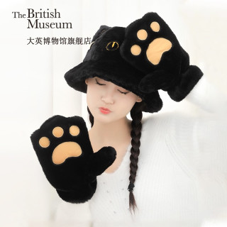 大英博物馆安德森猫毛绒猫耳渔夫帽65x19cm 仿兔毛绒保暖卡通可爱创意礼物 报价价格评测怎么样 什么值得买