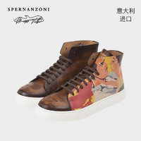 SPERNANZONI Spernanzoni意大利进口官方授权手工擦色头层牛皮男士休闲鞋Elio