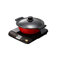Panasonic 松下 黑色烹饪加热器带有专用台式锅的7级热功率调节KZ-PG33-K