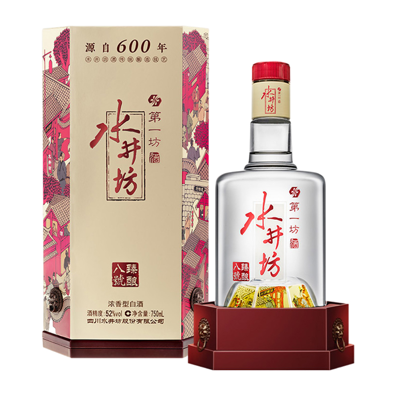 swellfun 水井坊第一坊臻酿八号52%vol 浓香型白酒750ml 单瓶装