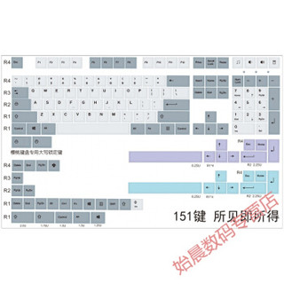 GMK Muted缄默PBT热升华键帽151键大全套灰白复古怀旧Silent静谧 缄默151键PBT热升华键帽 cherry原厂高度 官方标配