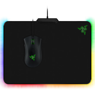 RAZER 雷蛇 烈焰神虫 织物版 鼠标垫 355*255*3.5mm RGB 黑色