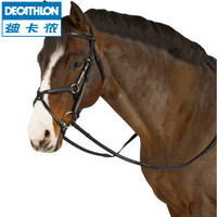 迪卡侬马胸带低头革马术运动马缰绳马术用品马绳马匹调教马具IVG3（棕色FS（成年马）马缰绳）