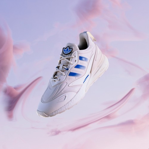 阿迪达斯adidasZX 2K BOOST 2.0 新款低帮休闲跑步鞋白/蓝(GX1007