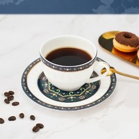PLUS会员：故宫文化 繁花似锦咖啡杯套装 杯11.5x9.2x6.8cm 陶瓷 釉上含金花纸 文创礼物