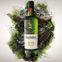 Glenfiddich 格兰菲迪 12年 单一麦芽 苏格兰威士忌 40%vol 700ml PLUS