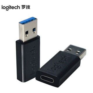 logitech 罗技 Logitech）USB公转Type-C母转接头 黑色