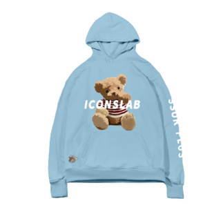 ICONSLAB X SSUR PLUS 小熊系列 男女款连帽卫衣 ICS070 蓝色 XL