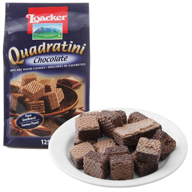 莱家 粒粒装威化饼干 巧克力味 125g