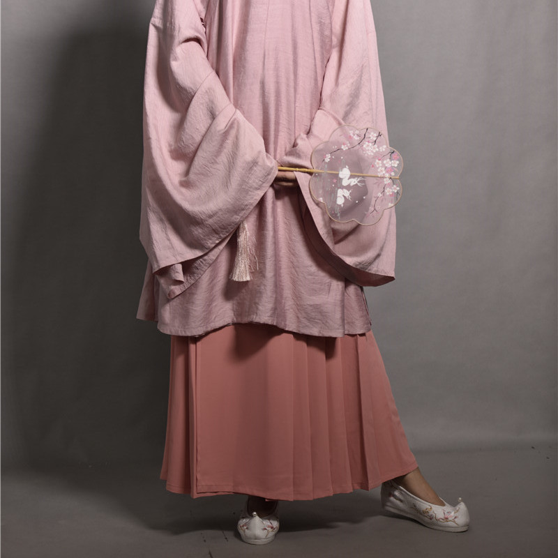 天韵馆 明制汉服 女士一片式马面裙 皮粉色 定制