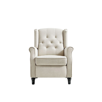 LINSY 林氏家居 LS318SF2 单人布艺沙发 米黄色