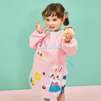 柠檬宝宝 宝宝吃饭罩衣夏季薄款防水防脏围兜儿童圆领画画围裙长袖反穿衣