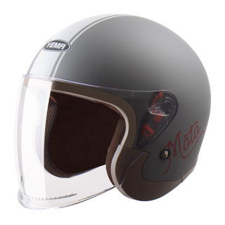 YEMA 野马 3C认证633S电动摩托车头盔男女冬季轻便式半盔电瓶车安全帽 四季通用 亚光深灰摩托花 均码