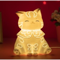 故宫文化 宫猫纳福陶瓷灯 摆件小夜灯 创意文创生日礼品