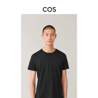 COS 男装 标准版型圆领短袖T恤黑色新品0164609004