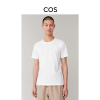 COS 男装 标准版型短袖磨毛T恤白色新品0252867004