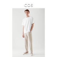 COS 男装 休闲版型圆领宽版T恤白色新品0610743001