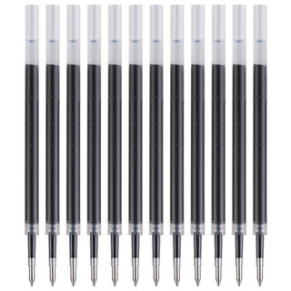 M&G 晨光 文具0.5mm黑色学生速干中性笔芯 按动子弹头签字笔替芯 本味系列水笔芯 12支/盒2014