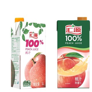 果汁100%桃汁浓缩果汁饮料1L*5盒整箱礼盒装节日送礼