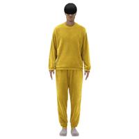 Bananain 蕉内 男士法兰绒家居服套装 H301P 姜黄蓝 M
