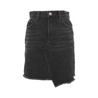 E.LAND 女士短款A字半身裙 EEWJ84801B 黑色 S