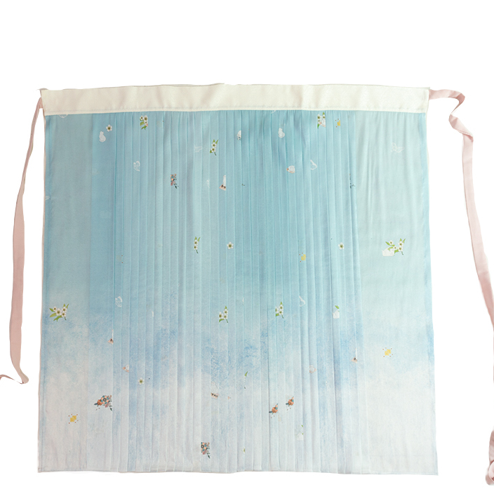 赵氏汉服 明制汉服 招财猫 女士一片式百迭裙 蓝色 S