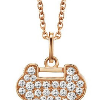 Qeelin 麒麟珠宝 YuYi系列 YY-NL0009C-RGD 如意锁18K玫瑰金钻石项链