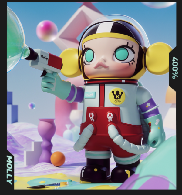 popmart泡泡玛特mega珍藏系列400spacemolly小画家手办创意
