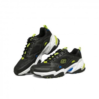 SKECHERS 斯凯奇 Stamina V2 男子休闲运动鞋 894003/BKGR 黑色/绿色 42.5