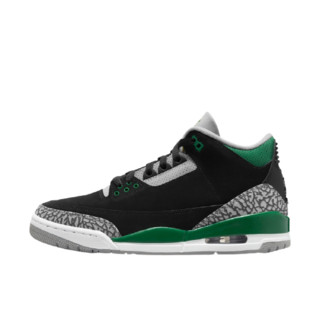 AIR JORDAN 正代系列 Air Jordan 3 Retro 中性篮球鞋 CT8532-030 黑/松绿/银/白色 37.5