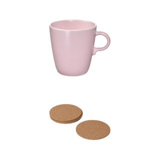 IKEA 宜家 FARGKLAR法利克洛 IKEA00003178 马克杯+杯垫 370ml 淡粉红色