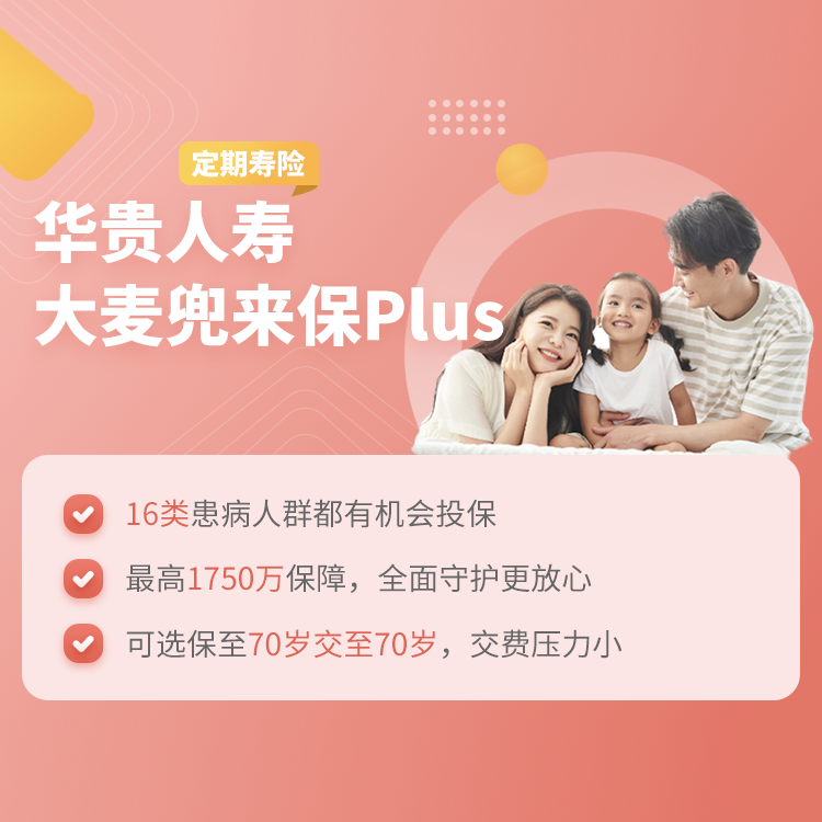 华贵人寿大麦兜来保Plus定期寿险
