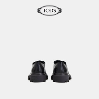 托德斯 TOD'S官方正品2021秋冬新品黑色真皮系带鞋休闲厚底小皮鞋女单鞋（41.5、酒红色）