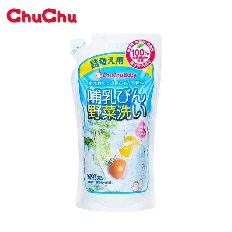 CHUCHU BABY 啾啾 chuchu啾啾婴儿新生儿童奶瓶果蔬清洗剂 宝宝专用洗水果洗玩具清洗液 补充装720ml 日本原装进口