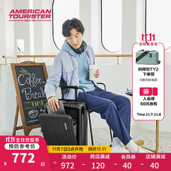 AMERICAN TOURISTER 美旅 拉杆箱行李箱男女前开口商务登机箱万向轮旅行箱密码箱短途箱79B 黑色-20寸-前开口箱