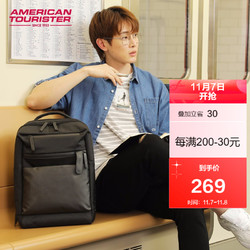 AMERICAN TOURISTER 美旅 双肩包2020年新款背包男潮流双肩包商务通勤大容量电脑包 TZ0*003黑色