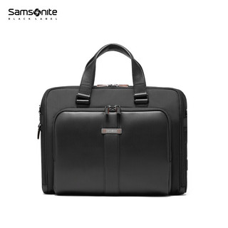 Samsonite 新秀丽 公文包大容量男士高端商务牛皮革手提包专业笔记本电脑包 黑色HR4