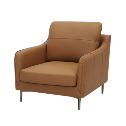 kuka 顾家家居 1073 轻奢真皮沙发 单人位 枫叶橙